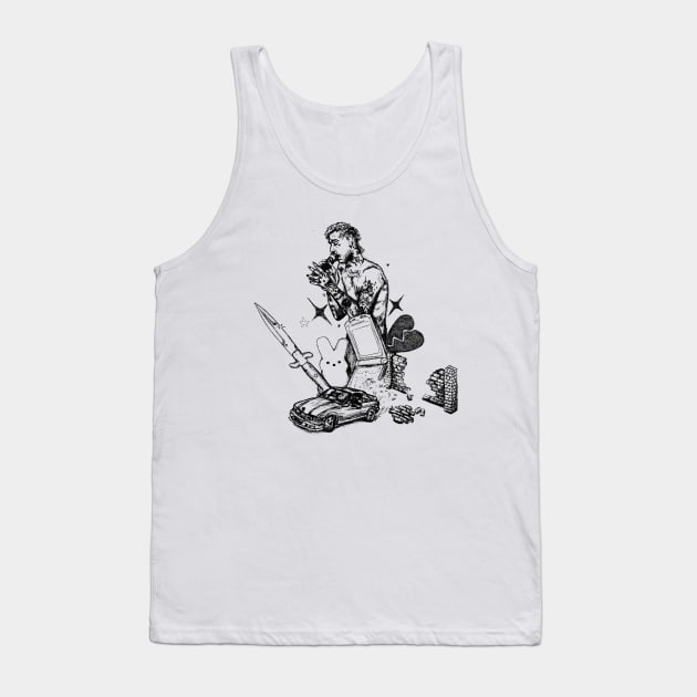 Lil Peep Sketch Collage Tank Top by thatyoungYorkie